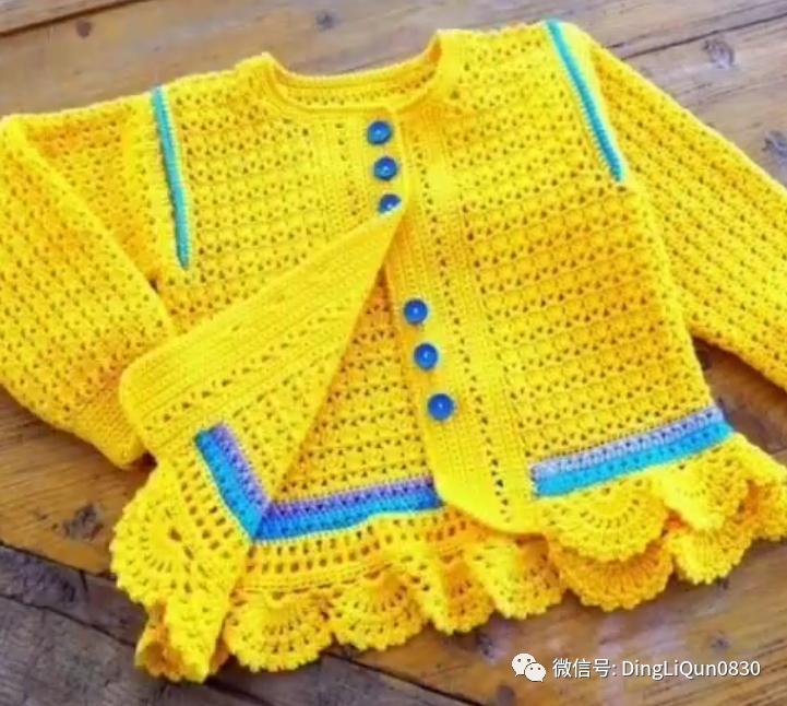 最新款女童开衫毛衣编织图片,针织洋气儿童毛衣