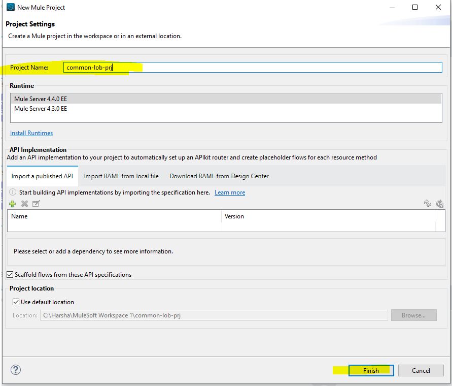 如何在Mule4中配置通用流程以重用通用功能