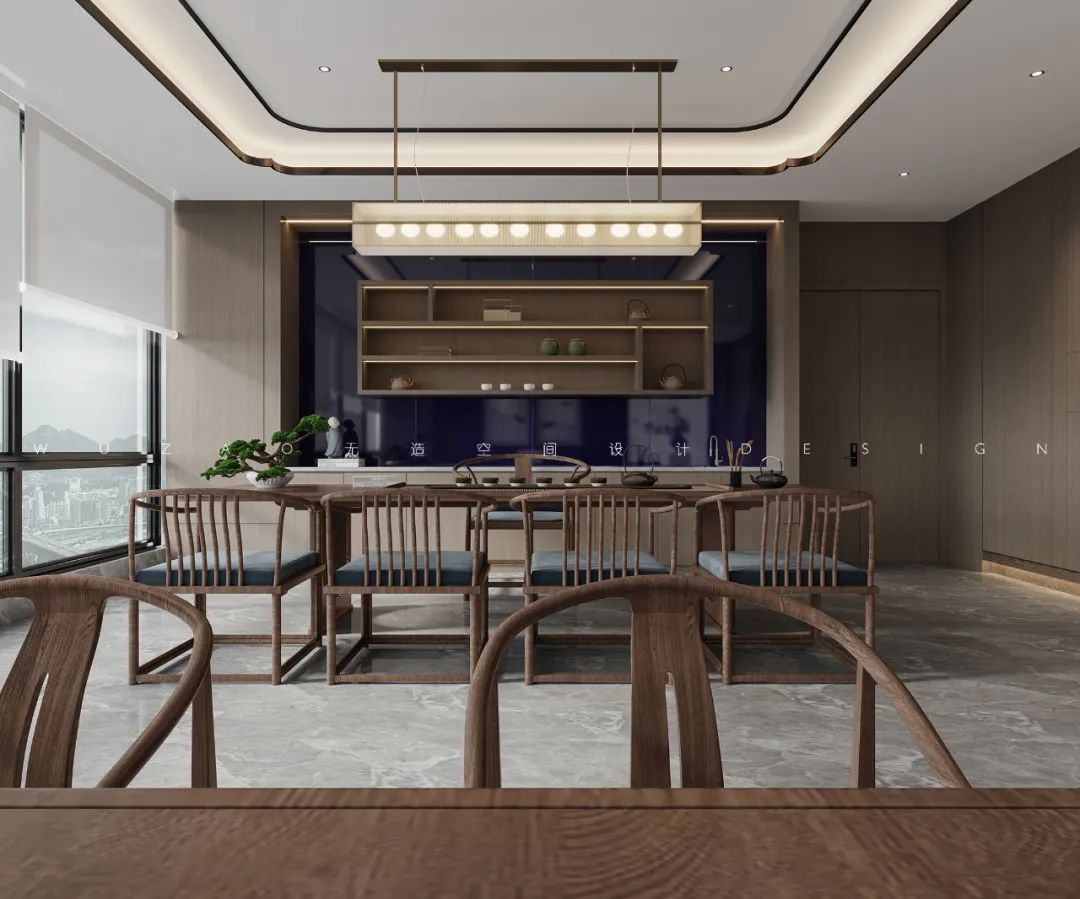 禅意风格公司办公室装饰摆件图片,广东禅意中式办公室高端定制