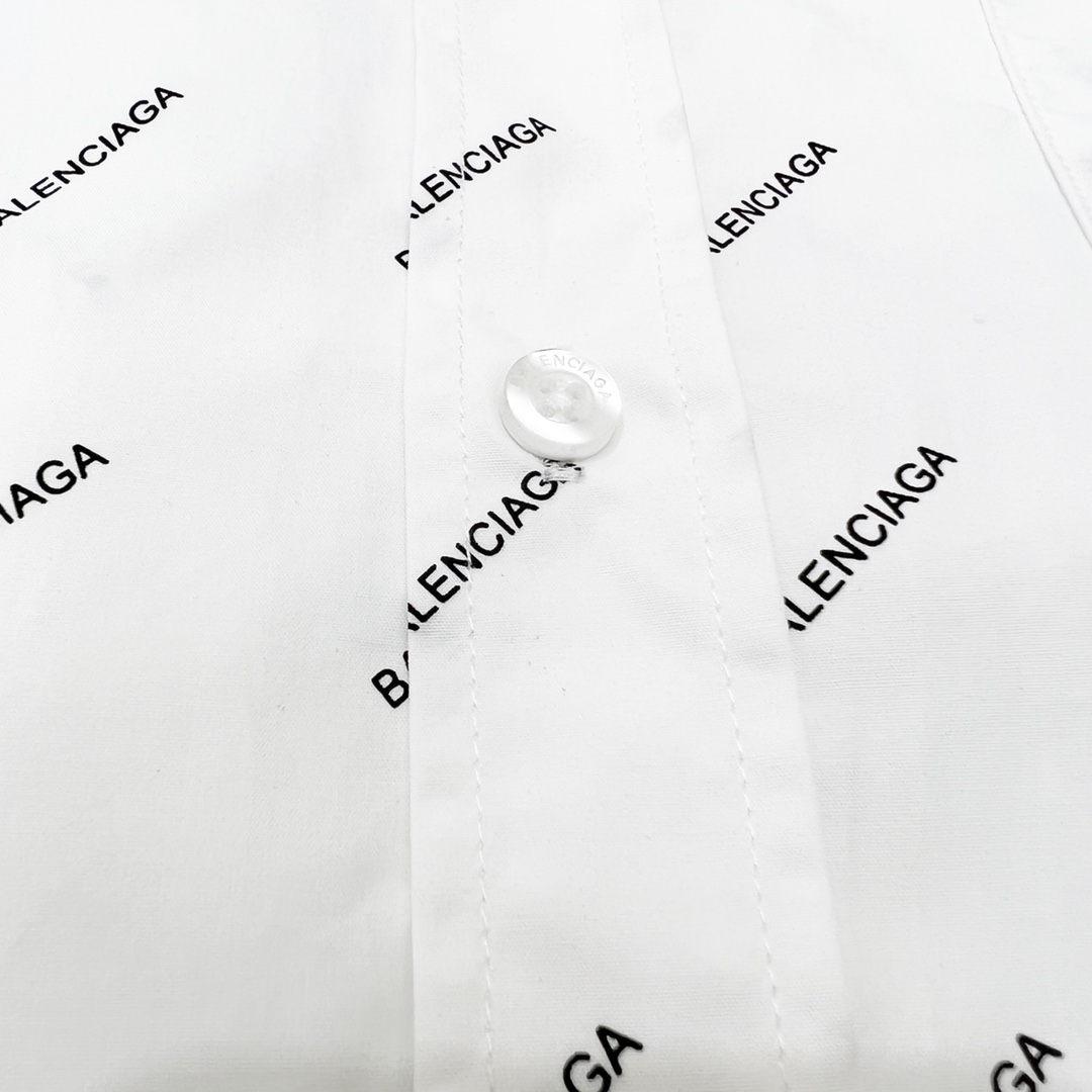BALENCIAGA巴黎世家经典斜纹弹幕满印长袖衬衫再也不单调完美还原