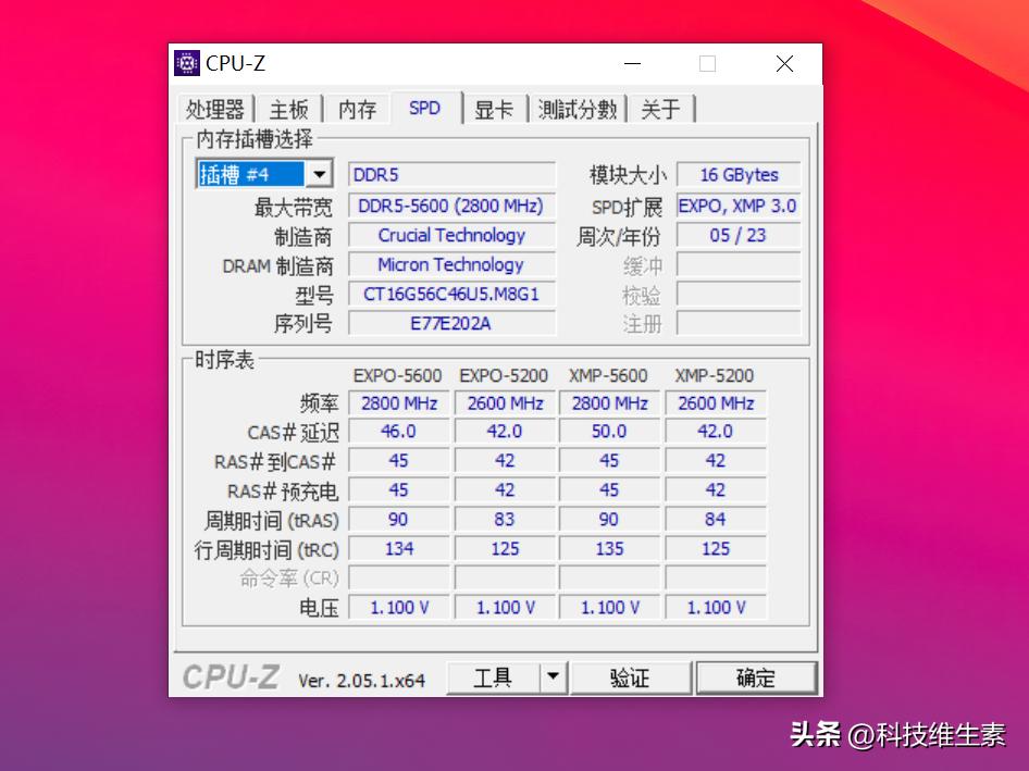 英睿达ddr55600怎么看真假,32gb颗粒