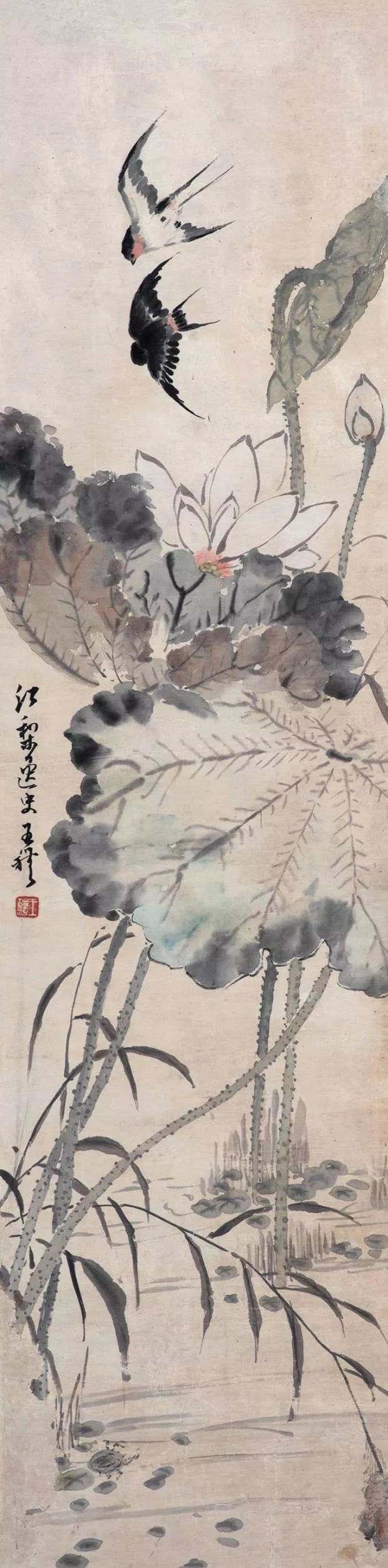 看吴昌硕画菊似乎感觉到秋风,王礼的国画作品欣赏
