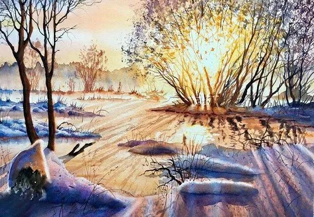 俄罗斯水彩风景画作品欣赏,罗伯兹水彩画作品欣赏