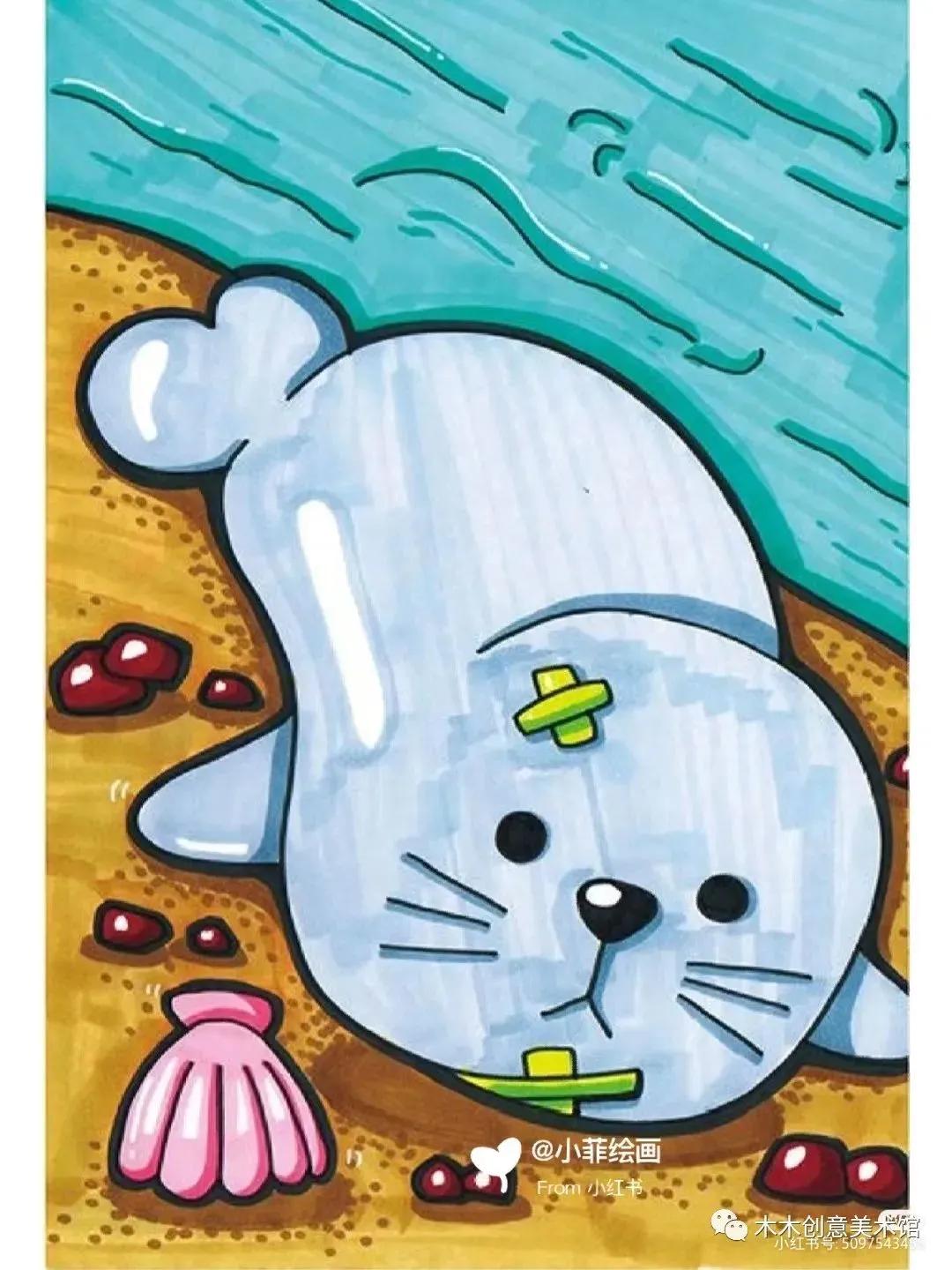 马克笔画儿童画简单好看,儿童马克笔画画简单又好看图片