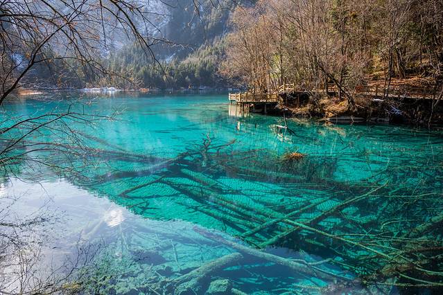 冬日九寨童话世界,九寨沟翠海蓝冰