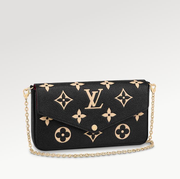 lvpochettefelicie链条包上身图,lvflore花朵链条包新款