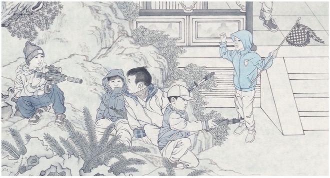 青年美术家鞠瑶创作《新百子图》:百子情态任天然