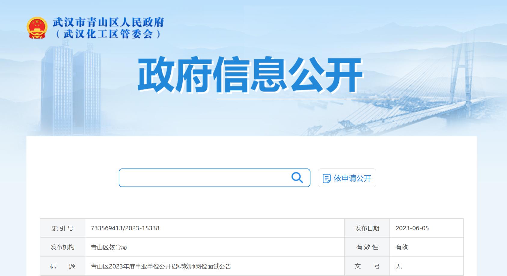 武汉青山幼儿教师面试,2024年武汉市教师编面试时间