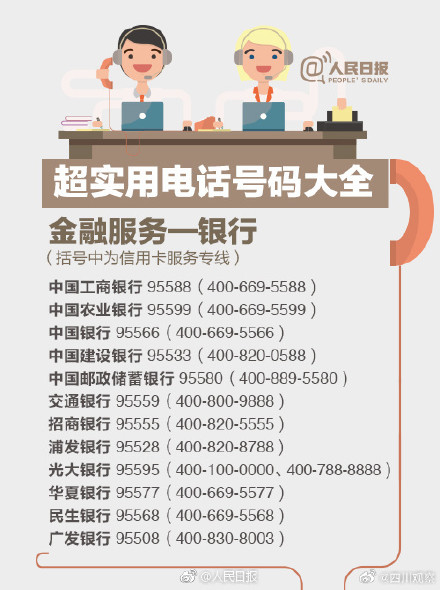 必备100个超实用电话号码,必备的100个电话